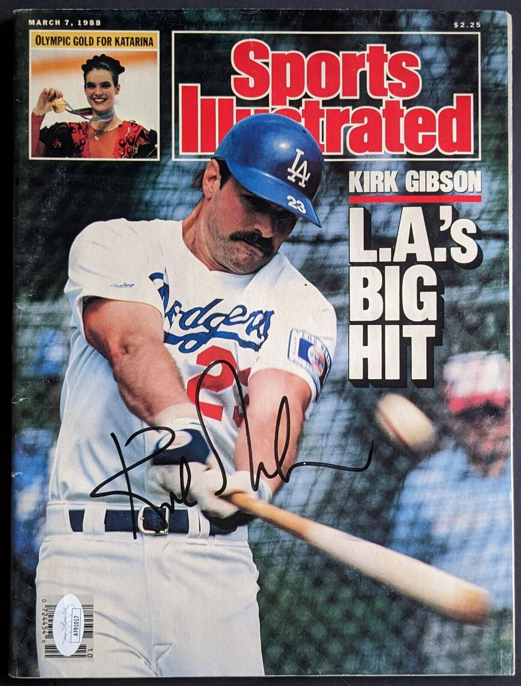 Autographed Kirk Gibson Sports Illustrated Los Angeles Dodgers MLB Signed JSA