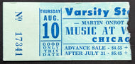 1972 Varsity Stadium Rock Concert Ticket Headline Band Chicago Vintage Music