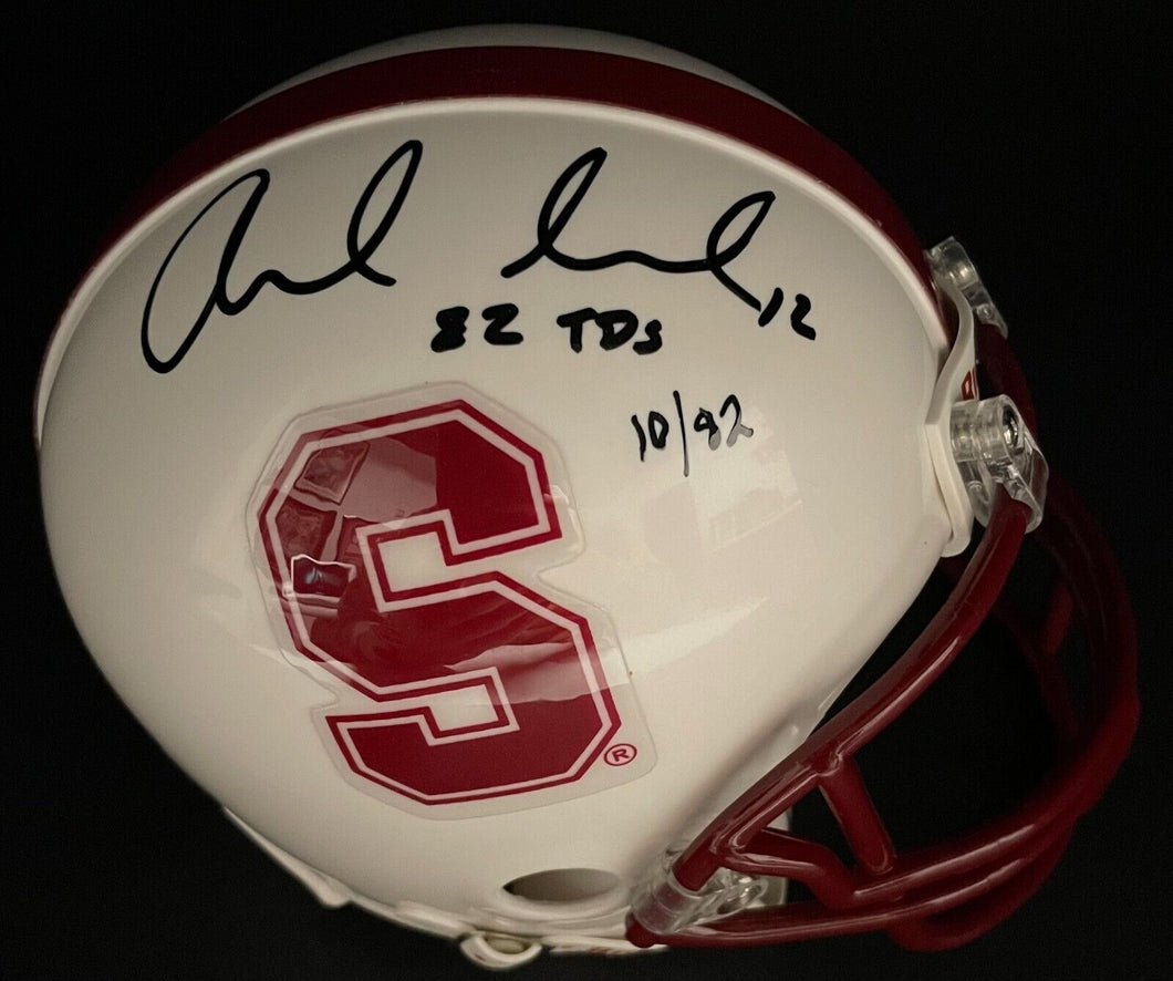 Andrew Luck Autographed Stanford Cardinal Signed Mini Helmet 82 TDs NCAA Panini