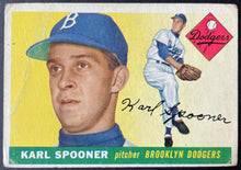 Load image into Gallery viewer, 1955 Topps Baseball #90 Karl Spooner Brooklyn Dodgers Vintage MLB Card
