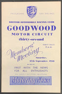1958 British Automobile Racing Program @ Goodwood Motor Circuit Vintage