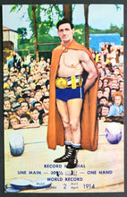 Load image into Gallery viewer, 1914 Weight Lifting Canadian Champion World Record Postcard Mint Vintage
