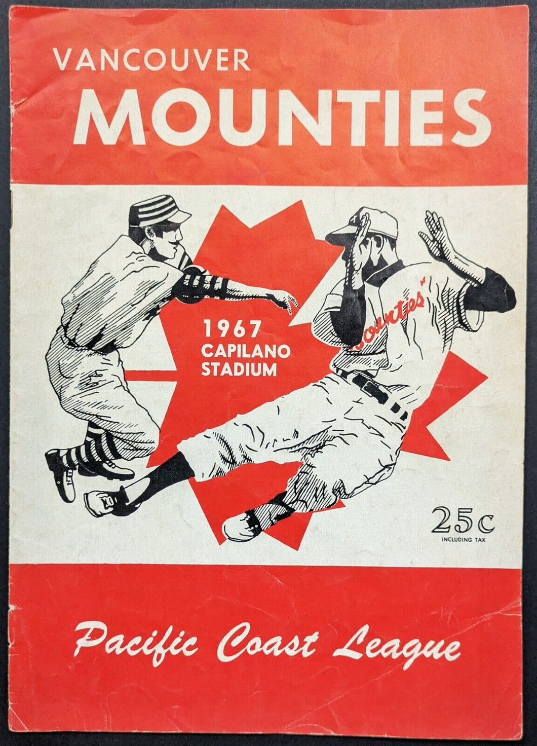 1967 Vancouver Mounties Capilano Stadium Pacific Coast League Baseball Program