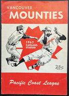 1967 Vancouver Mounties Capilano Stadium Pacific Coast League Baseball Program