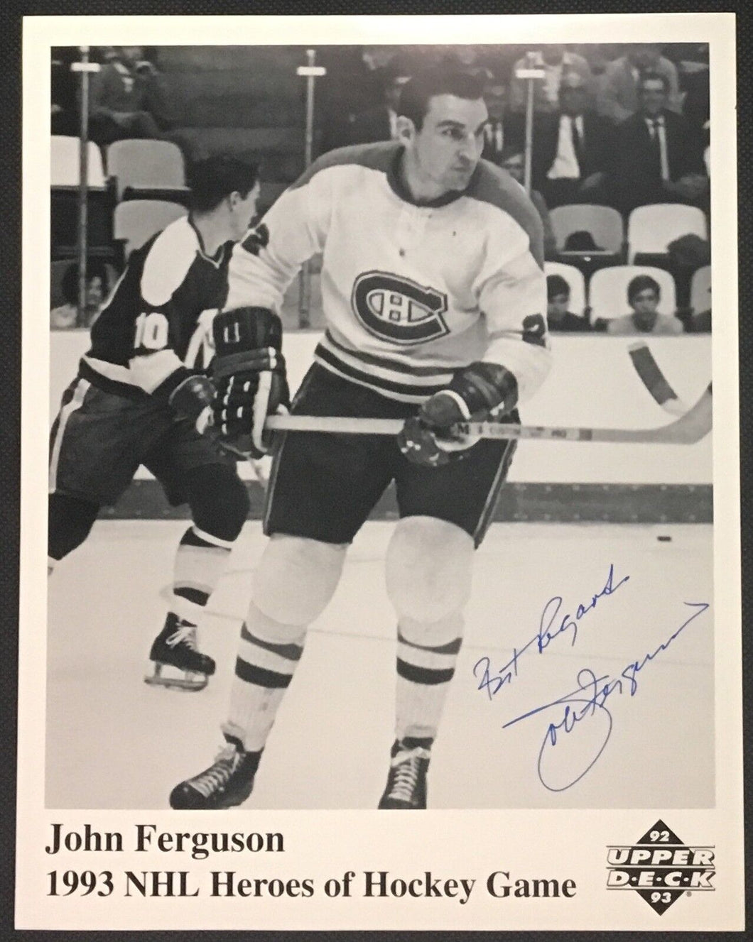 1993 John Ferguson Autographed Upper Deck NHL Heroes Of Hockey Game Montreal