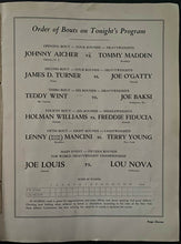 Load image into Gallery viewer, 1941 Heavyweight Championship Fight Boxing Program Polo Grounds Joe Louis v Nova

