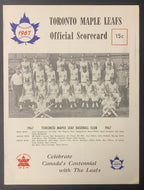 1967 Toronto Maple Leaf Baseball Club Program / Scorecard From Final Season