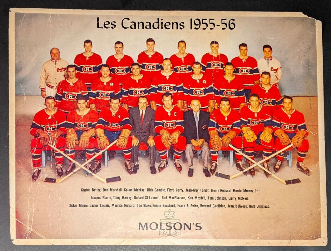 1955-56 Montreal Canadiens Stanley Cup Champions Team Photo Molson Breweries