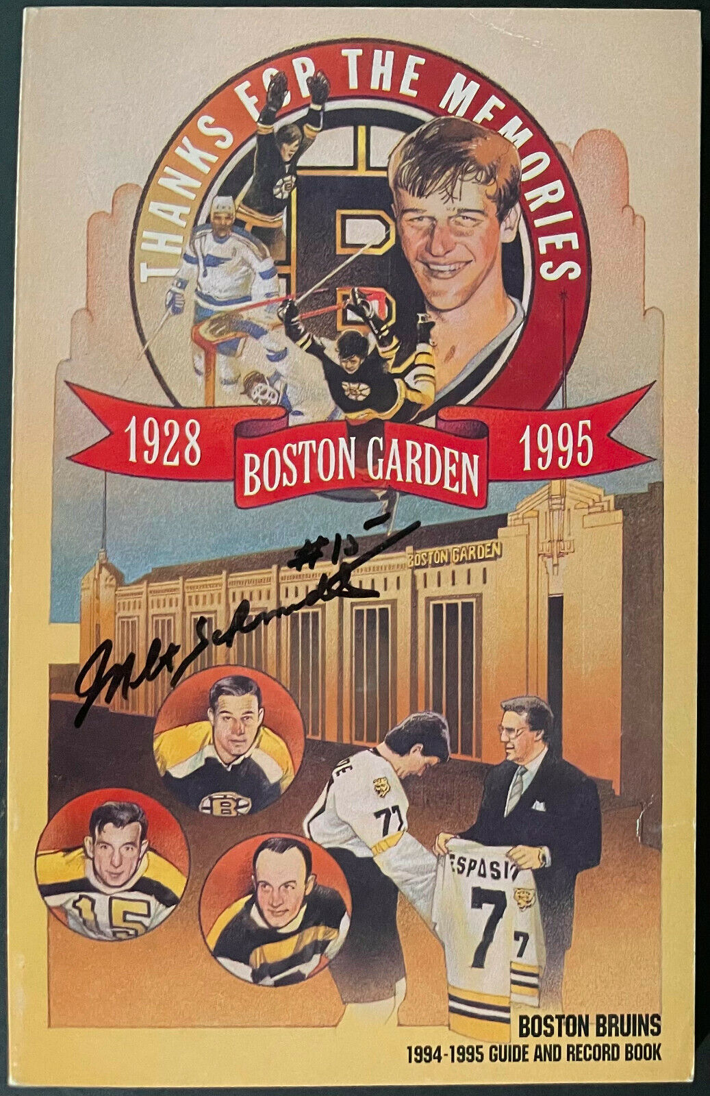 1994-95 Boston Bruins NHL Hockey Milt Schmidt Signed Media Guide Autographed Orr
