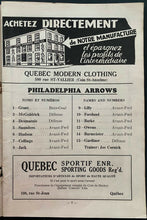 Load image into Gallery viewer, 1935 Can-Am League Hockey Program Quebec Beavers vs Philadelphia Arrows
