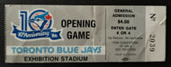 1986 10th Season Home Opener Toronto Blue Jays Ticket Exhibition Stadium Vintage