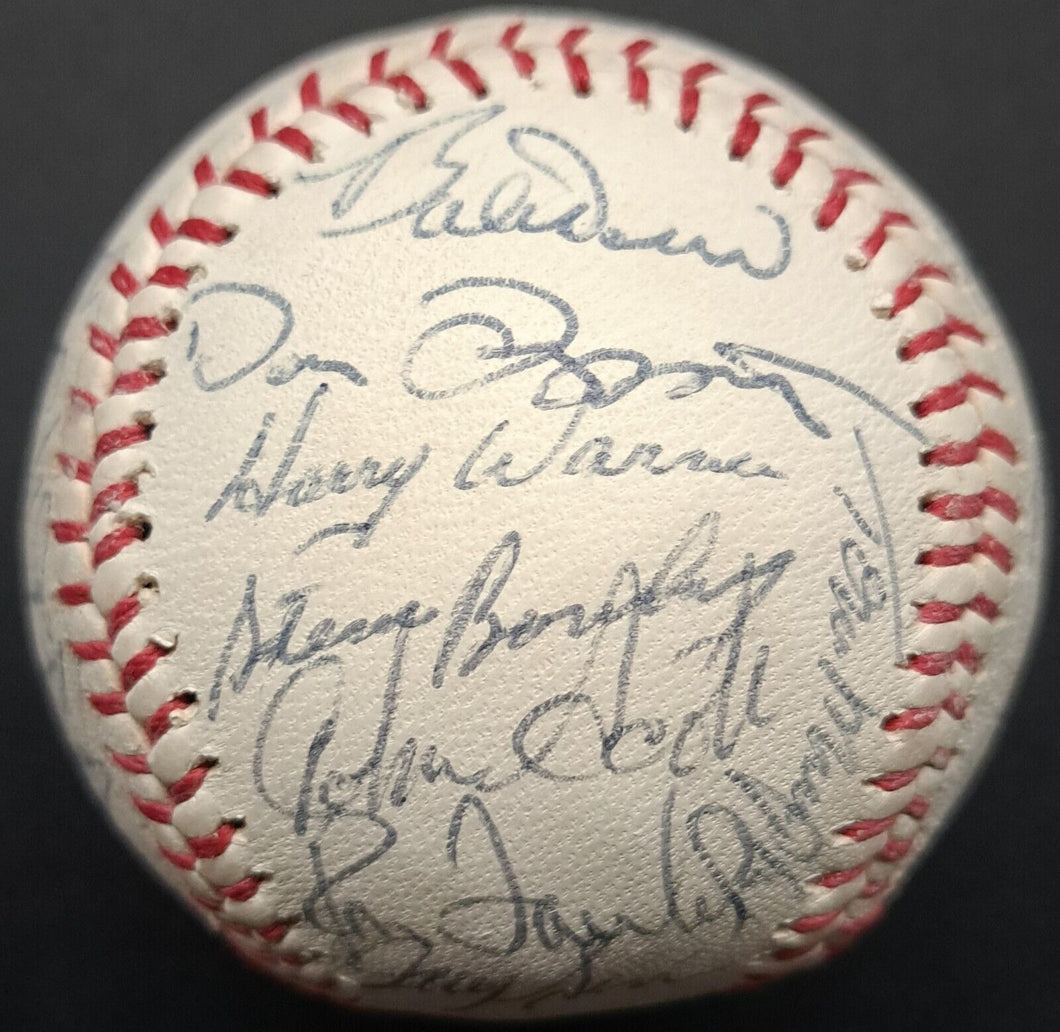 1977 Toronto Blue Jays Inaugural Team Autographed x28 Logo Baseball MLB Signed