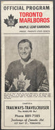 1969 MLG Jr A Hockey Program Toronto Marlboros vs Oshawa Generals + Insert Photo
