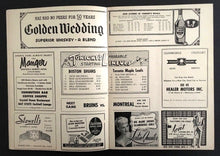 Load image into Gallery viewer, 1951 Boston Garden Hockey Program Toronto Maple Leafs vs Boston Bruins NHL
