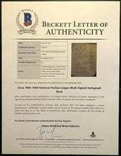 Load image into Gallery viewer, 1960&#39;s NHL Hockey Multi Signed Autograph Book x63 Tim Horton HOFs Beckett LOA
