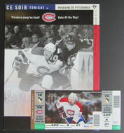 2002 Bell Center NHL Scorecard + Ticket Montreal Canadiens - Pittsburgh Penguins