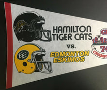 Load image into Gallery viewer, 1986 Grey Cup CFL Pennant Hamilton Tiger Cats vs Edmonton Eskimos BC Place
