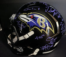 Load image into Gallery viewer, 2019/20 Baltimore Ravens Team Signed x23 Riddell Helmet Beckett Jackson Harbaugh
