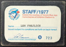 Load image into Gallery viewer, 1977 Toronto Blue Jays Inaugural Season Employee Credentials Exhibition Stadium
