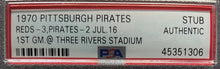 Load image into Gallery viewer, 1970 Three Rivers Stadium 1st Game Ticket Pittsburgh Pirates vs Cincinnati Reds
