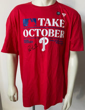 Load image into Gallery viewer, Rob Thomson Signed 2023 World Series Take October T-Shirt Autographed Fanatics
