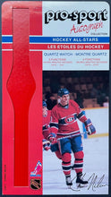 Load image into Gallery viewer, c 1980s Pro-Sport Facsimile Autograph Quartz Watch Backing Cards NHL Hockey VTG
