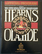 1990 Rare WBO Super Middleweight Championship Boxing Program Hearns vs Olajide