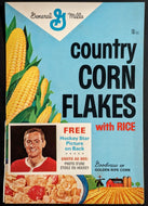 1966/67 General Mills Country Corn Flake Cereal Box Front Bobby Rousseau NHL