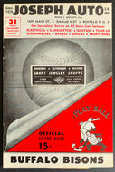 1960 International League Baseball Program Buffalo Bisons vs Havana Sugar Kings