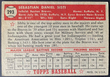 Load image into Gallery viewer, 1952 Topps Baseball #293 Sibby Sisti MLB Card Boston Braves 5th Series
