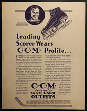 Load image into Gallery viewer, 1930s NHL Hockey HOFer Charlie Conacher CCM Advertisement Vintage Advertising
