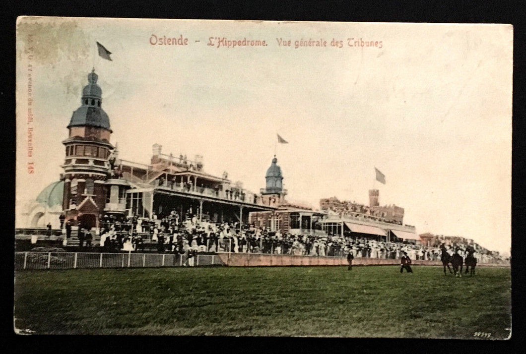1905 Hippodrome Wellington Race Track Ostend Belgium Vintage Postcard
