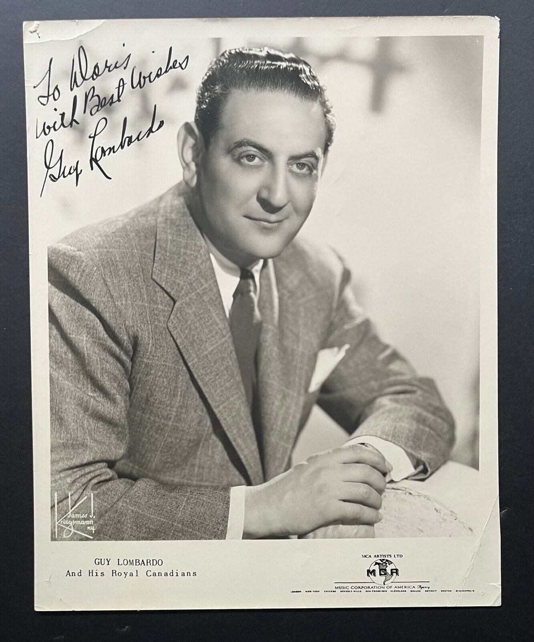 1950's Guy Lombardo Signed Autographed Publicity Photo MCA Recording Company