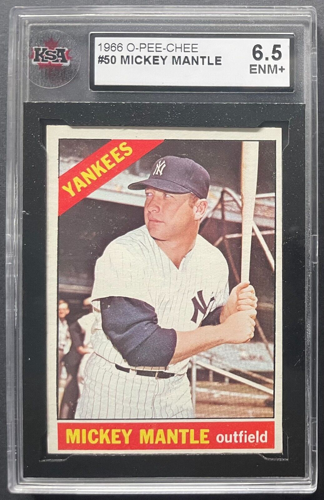 1966 O-Pee-Chee #50 Mickey Mantle OPC Card KSA 6.5 ENM+ New York Yankees MLB