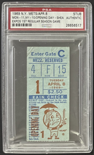 Load image into Gallery viewer, 1969 Montreal Expos 1st Ever Franchise Game + Win MLB Ticket Mets PSA Authentic
