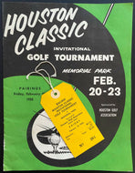 1958 Houston Classic PGA Golf Tournament Program Pairing + Patrons Daily Ticket