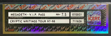 Load image into Gallery viewer, 1997-98 Megadeth VIP Backstage Pass Cryptic Writings Tour Graded NM 7.5 Vintage
