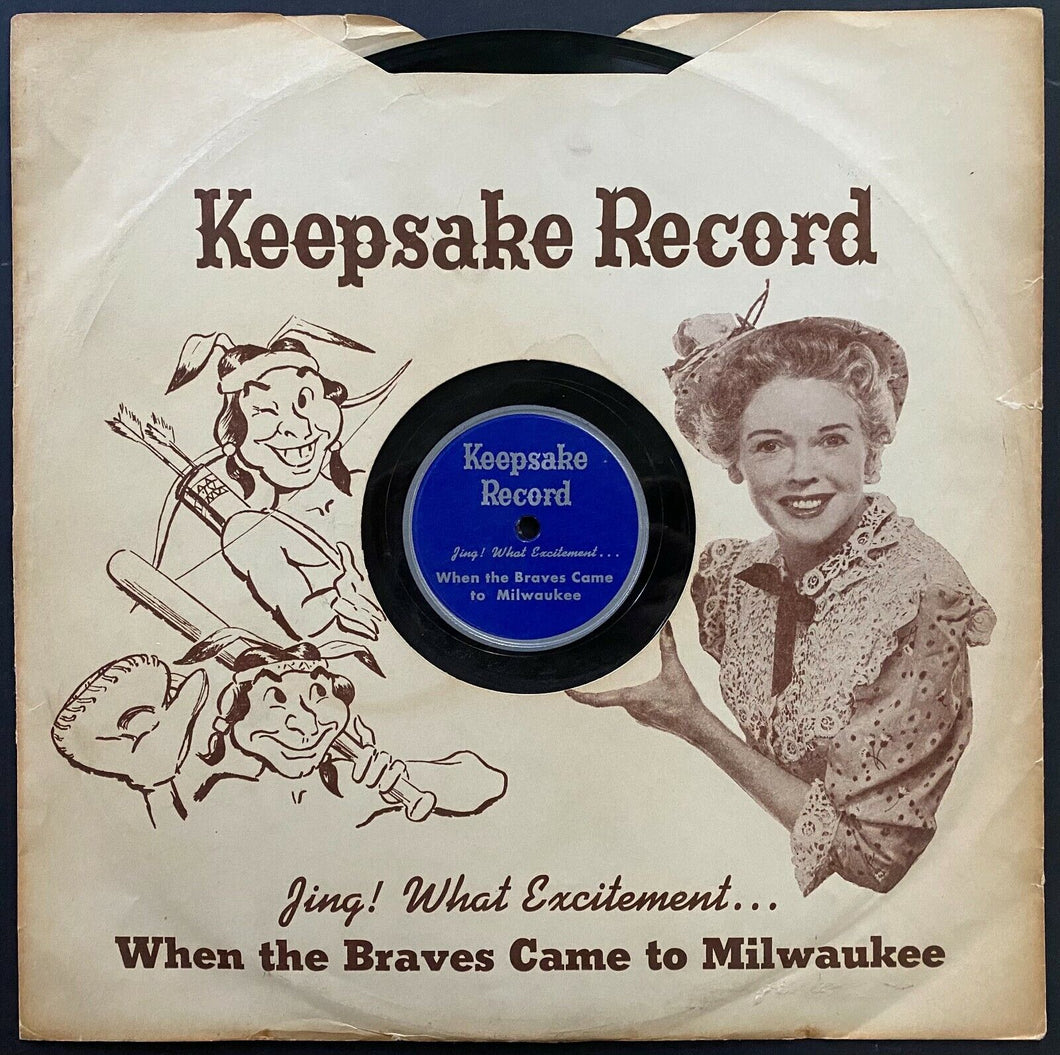 1953 Vintage MLB Baseball When The Braves Come To Milwaukee Vinyl Record