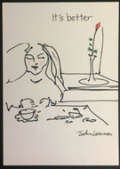 1989 Art Cards John Lennon Greeting Card Imagine Drawings & Words The Beatles