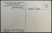 Load image into Gallery viewer, Rare Early Jack Dempsey New York City Restaurant Postcard Vintage Boxing
