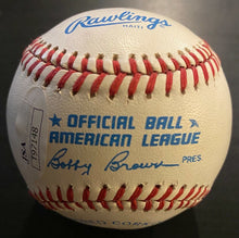 Load image into Gallery viewer, Jose Canseco Signed Bobby Brown Baseball Autographed MLB Oakland Athletics JSA
