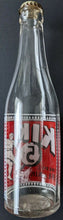 Load image into Gallery viewer, 12oz Kik Cola Soda Glass Bottle With Football Player Graphic and Cap Vintage
