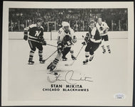Stan Mikita Autographed NHL Hockey Photo Chicago Blackhawks Team Issued JSA COA