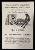 1964 Peter Campbell Memorial Rink NHL Oldtimers vs Port Hope Hockey Program