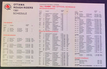 Load image into Gallery viewer, 1981 CFL Ottawa Rough Riders Schedule Canadian Football League Standard Life
