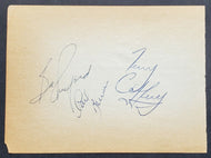 1960 Signed Index Card Carl Brewer Bob Pulford Terry Caffrey Brit Selby Jim Keon