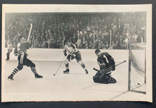 Load image into Gallery viewer, 1963 Associated Press Photo NHL Rangers Ingarfield Blackhawks Goalie Glenn Hall
