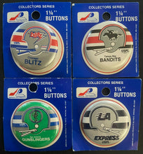 Load image into Gallery viewer, 19 Different United States Football League 1.25" Pinbacks USFL Vintage Buttons
