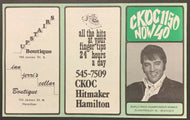 1970 CKOC Chart Radio Survey Hamilton Music Elvis Presley Beatles Guess Who