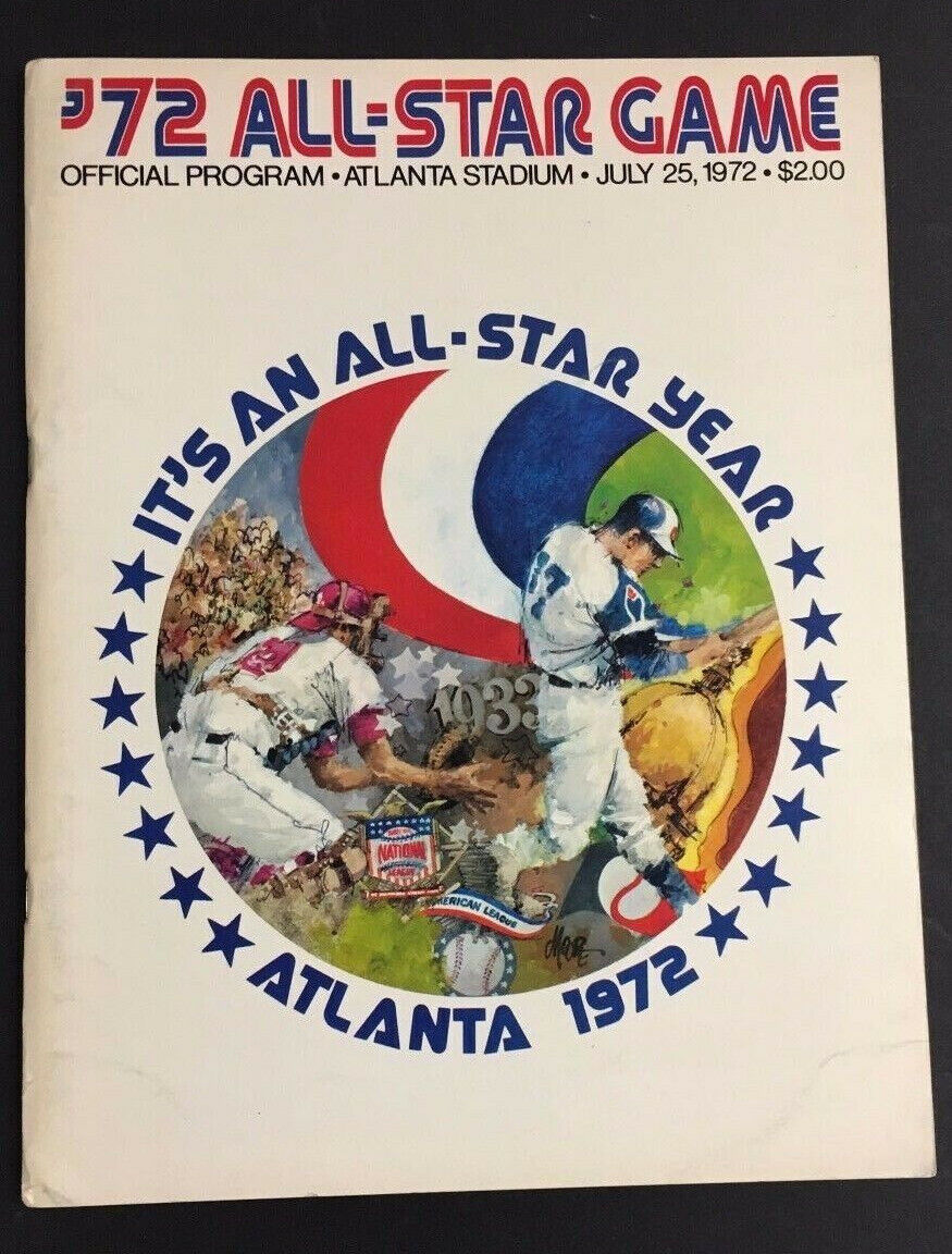 Original 1972 Major League Baseball All Star Game Program Atlanta Stadium